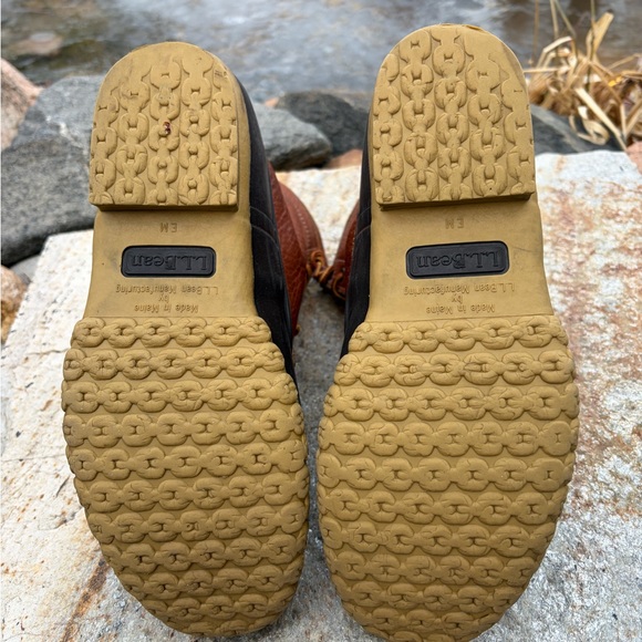 L.L. Bean Bean Boots Women’s 8 Shearling Lined Brown Leather Duck Boots USA - Picture 3 of 10